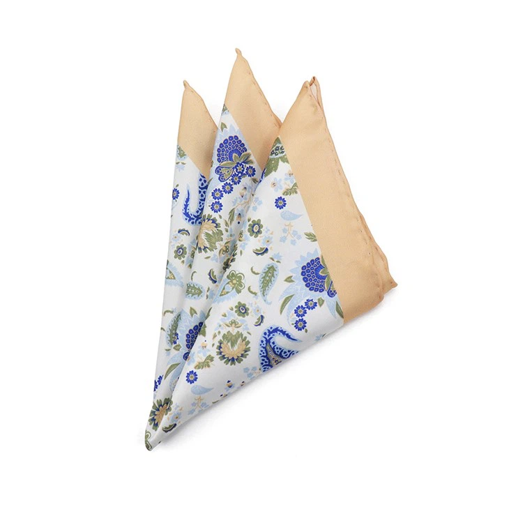 White Floral Pocket Square